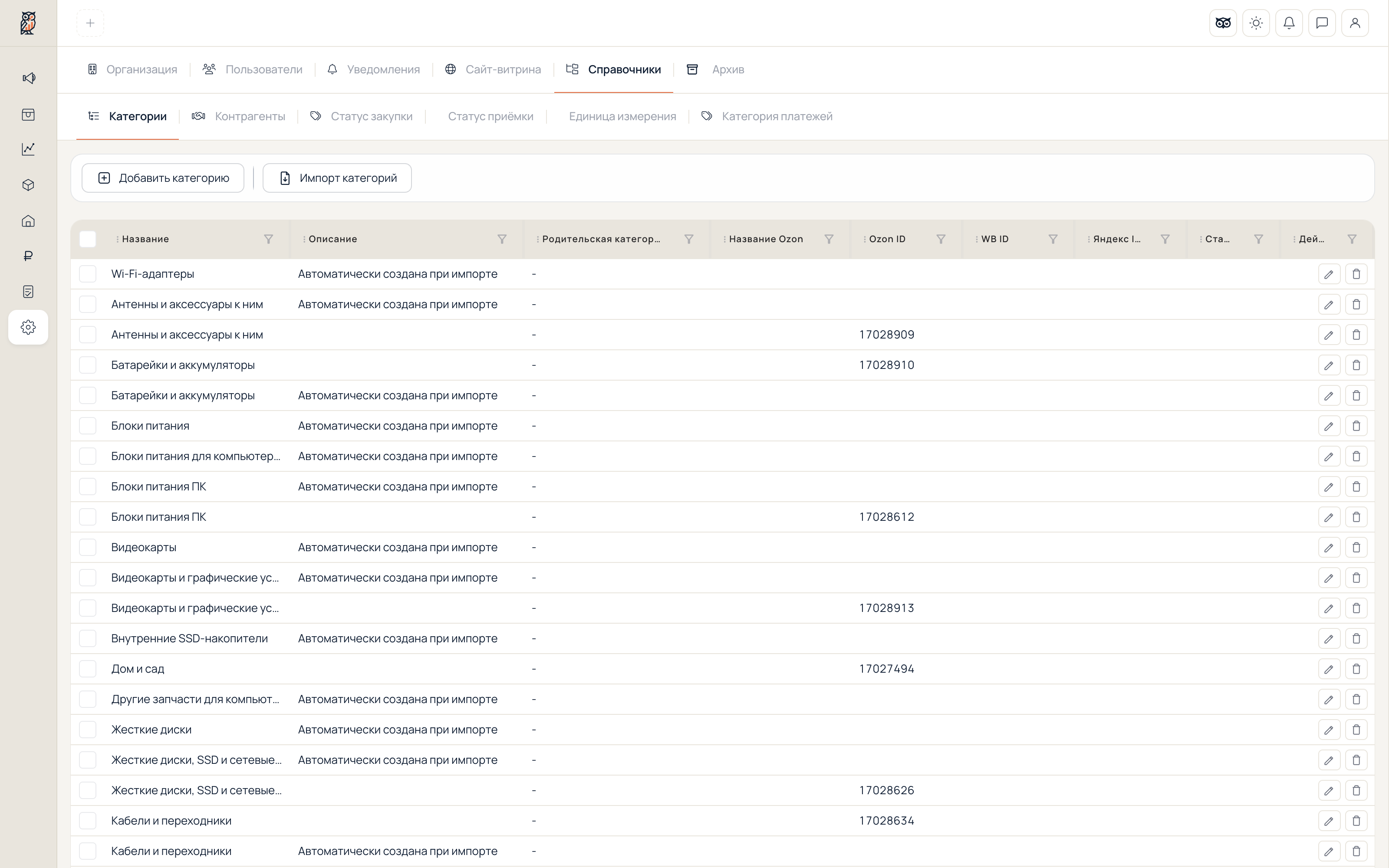 Классификаторы и API-доступ